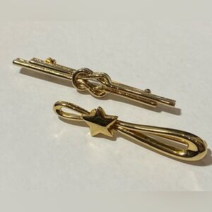 Set of 2 Vintage Bar Brooches Sarah Coventry Nautical Knot and Unmarked Star